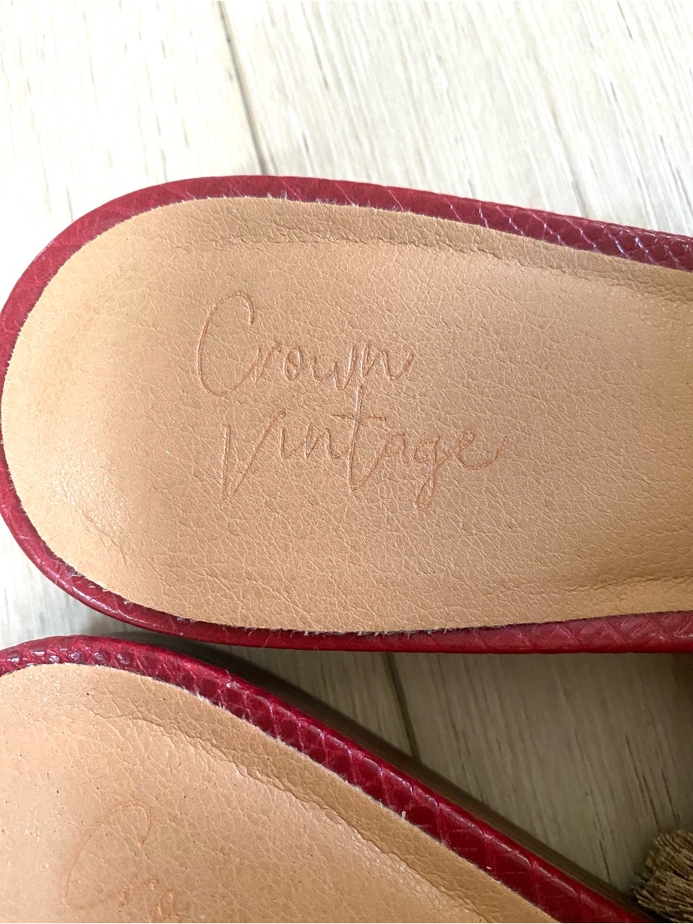 Crown Vintage Leopard Mules Flats Jeweled Fringe Sz 8 - Picture 3 of 4